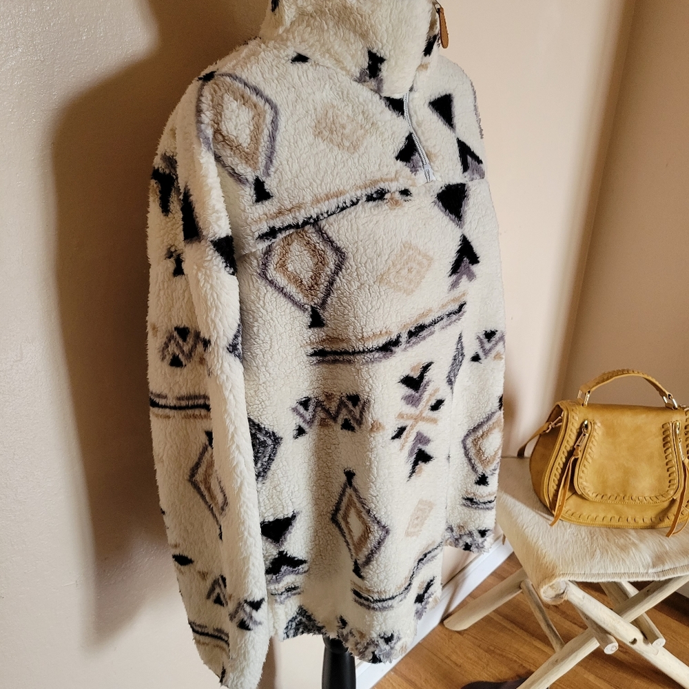 CAMPER Soft Tribal Quarter Zip Pullover - Picture 11 of 16